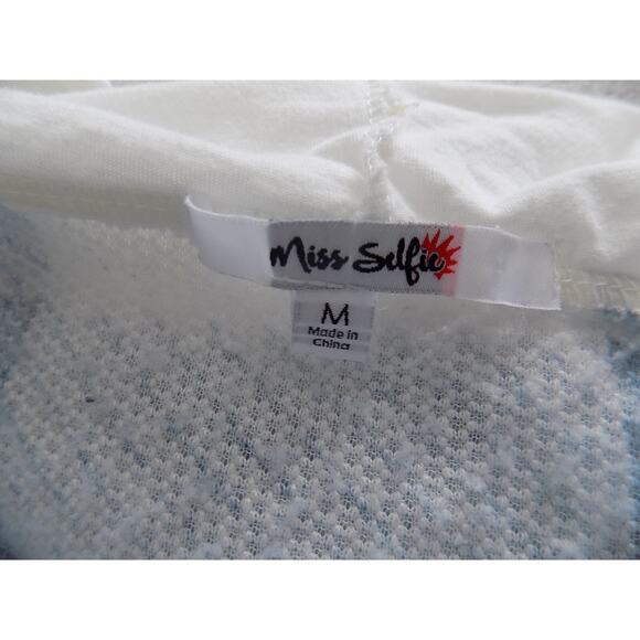 Miss Selfie fuzzy fleece jacket coat lightweight hooded zip front size Medium - Picture 5 of 6